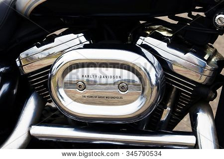 Minsk, Bealrus - May 24, 2019: Harley-davidson Motor Company. Exhibition Of Motorcycles. The Harley-