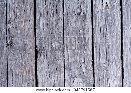 Old Wooden Background With Peeling Paint. Stock Photo Wood Texture Top View.