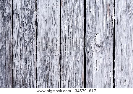 Old Wooden Background With Peeling Paint. Stock Photo Wood Texture Top View.