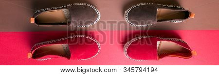 Banner Of Two Pair Of Espadrilles, Loafers