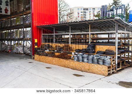 Brico Depot Entrance And Logo Of The French Chain Of Construction Materials And Decoration Store In