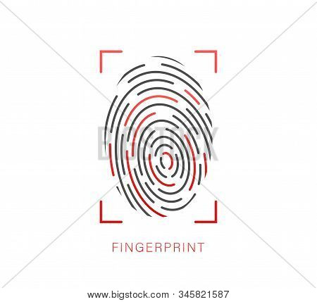 Fingerprint Icon. Cyber Security Concept. Digital Security Authentication Concept. Vector Stock Illu