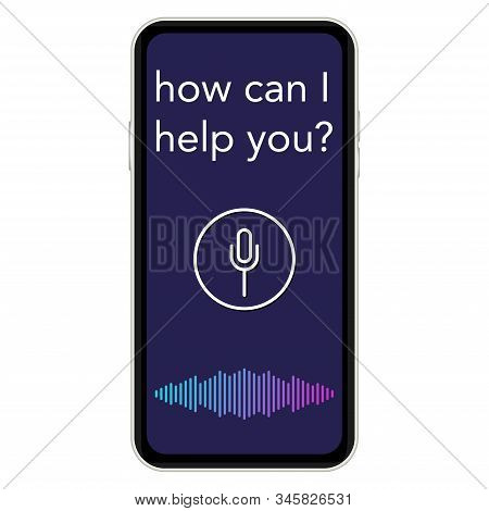 Voice Assistant Mobile Isolated Vector Illustration White Background