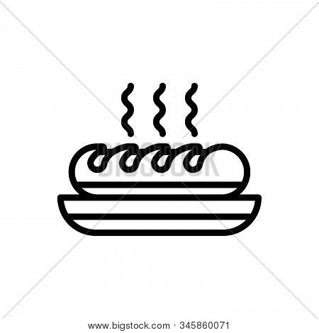 Black Line Icon For Bread Food Edible Eatable Comestible Pabulary