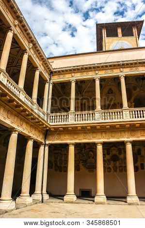 Padova, Italy - Circa September 2018. View Of Inner Court Of Padova Univercity (università Degli Stu