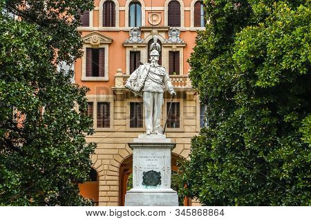 Padova, Italy - Circa September 2018. Statue Of Vittorio Emmanuele Ii (statua Di Vittorio Emanuele I
