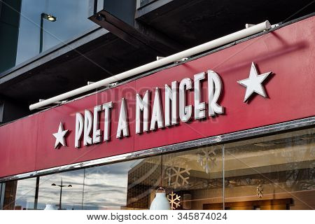 London, Uk - Jan 16, 2020:  Sign For Pret A Manger Coffee Shop In Lodon