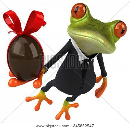 Fun 3D cartoon frog character