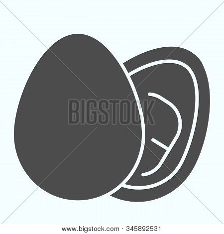 Chocolate Egg Solid Icon. Broken Chocolate Egg Vector Illustration Isolated On White. Chocolate East