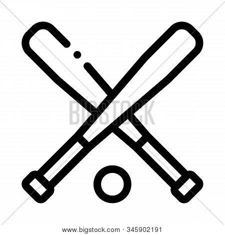Crossed Bits Ball Icon Vector. Outline Crossed Bits Ball Sign. Isolated Contour Symbol Illustration