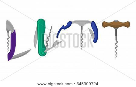 Penknife And Multi-tool Isolated On White Background Vector Set