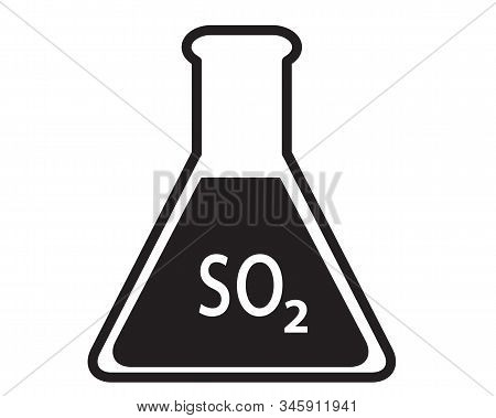 Sulfur Dioxide Flask Icon On White Background. Flat Style. Sulfur Dioxide Flask Sign.