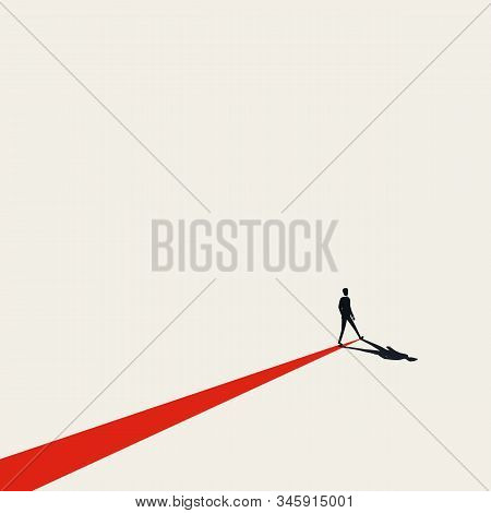 Business Path, Plan Or Strategy Vector Concept With Busienssman Making His Own Way. Symbol Of Succes
