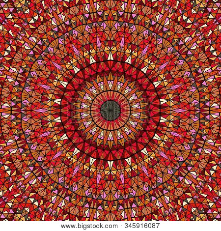Polygonal Geometrical Circular Tile Mosaic Pattern Mandala Background - Colorful Abstract Psychedeli