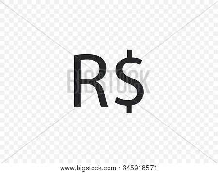 Brazilian Real Icon. Vector Illustration, Flat Design