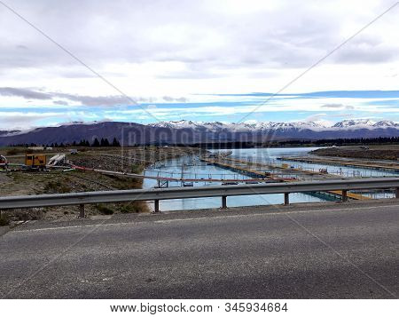 A Salmon Farm And Mount Cook, Twizel, New Zealand