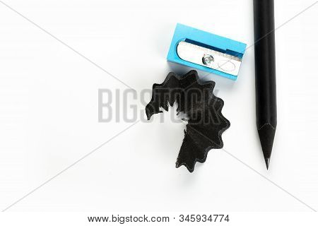 New Black Graphite Pencil Triangular Shape Isolated
On White Background