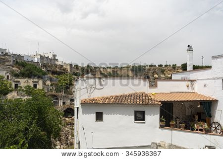 White Buildings Of Ginosa Di Puglia, Taranto, Apulia, Southern Italy, Historic Town