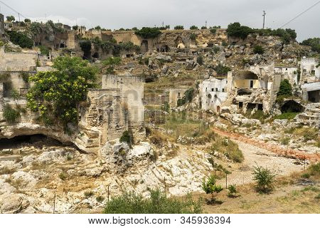 White Buildings Of Ginosa Di Puglia, Taranto, Apulia, Southern Italy, Historic Town