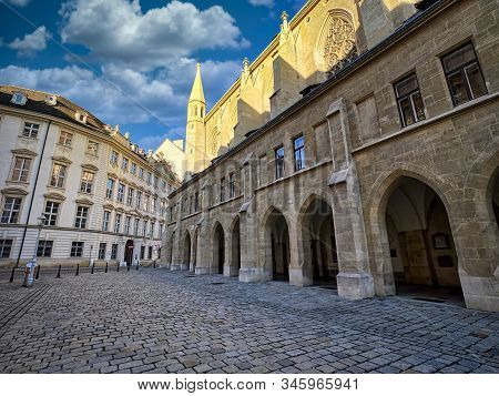 Minoritenkirche Vienna, Historic Catholic Church At Minoritenplatz In Central Vienna