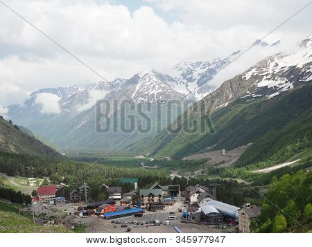 Elbrus Region. Azau Glade. The View From The Height. Russia, Elbrus - June 2019