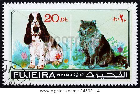 Posta pulu Fujeira 1971 köpek ve kedi, hayvan