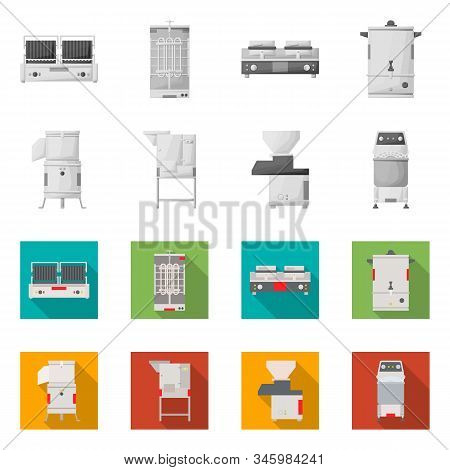 Isolated Object Of Domestic And Appliances Symbol. Set Of Domestic And Furniture Stock Symbol For We