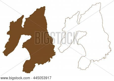 Islay Island (united Kingdom Of Great Britain And Northern Ireland, Scotland) Map Vector Illustratio