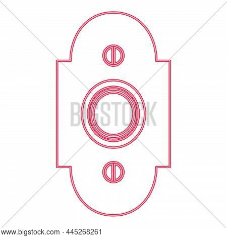 Neon Doorbell Red Color Vector Illustration Image Flat Style Light