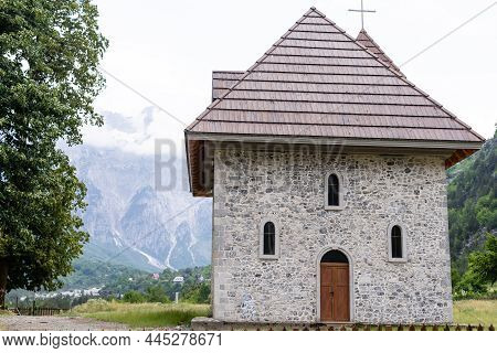 Stone Church From Theth Village, Theth National Park, Albania