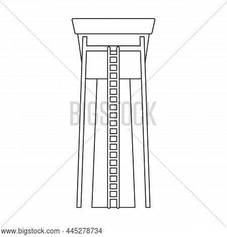 Water Tower Vector Icon.outline Vector Icon Isolated On White Background Water Tower.