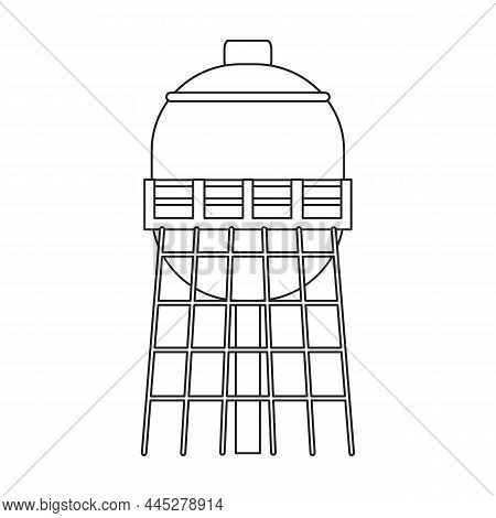 Water Tower Vector Icon.outline Vector Icon Isolated On White Background Water Tower.