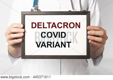 Deltacron Strain Of Coronavirus. New Corona Variant.