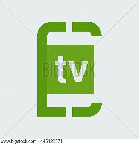 C Letter Concept Logo For Tv. Ctv Letter Mark Iconic Logo Vector Illustration.