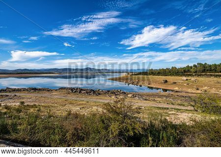 The Gabriel And Galan Reservoir, Near Granadilla. Extremadura In Spain.