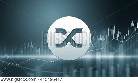 3d Rendering Synthetix Cryptocurrency Coin On Colorful Background, Cryptocurrency Concept Color Art
