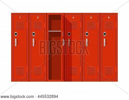 School Locker Vector Door Highschool Metal Gymnasium. Gym Lockers Box Background