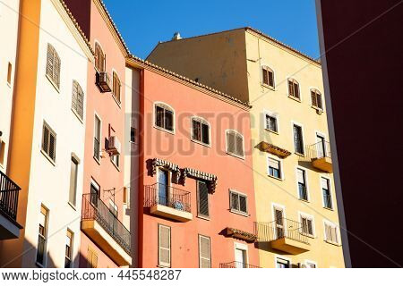 VALENCIA , SPAIN - DECEMBER 8, 2021: traditional buildings of Port Saplaya  the Little Venice near Valencia  Spain