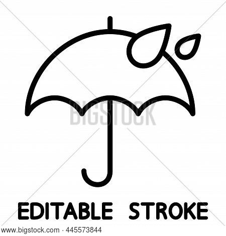Waterproof, Drop Resistant. Liquid Resistant. Umbrella With Water Drop. Rain Protection. Pollution P
