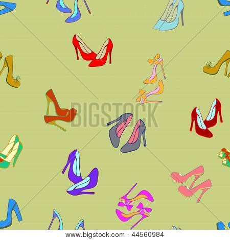 Vector Background senza soluzione di continuità con le scarpe