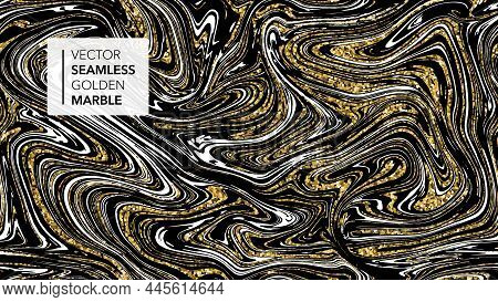 Marble Texture. Luxury Gold And Purple Seamless Background. Abstract Ultra Violet Golden Glitter Mar