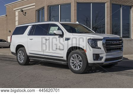 Indianapolis - Circa January 2022: Gmc Yukon Suv Truck Display At A Dealership. Gmc Is A Division Of