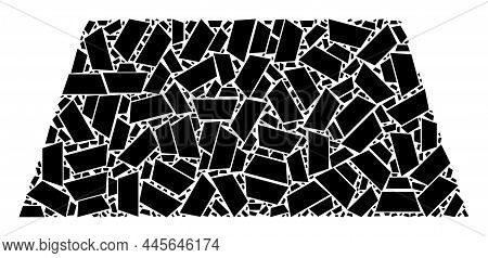 Vector Trapezoid Icon Collage. Trapezoid Composition Is Created Of Randomized Recursive Trapezoid Ic