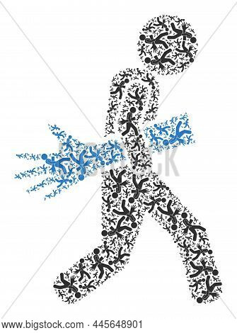 Vector Maneken Hand Courier Icon Mosaic. Maneken Hand Courier Mosaic Is Made With Randomized Recursi