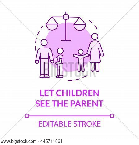 Let Children See Parent Purple Concept Icon. Divorce Process Issues Abstract Idea Thin Line Illustra