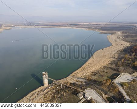 Aerial View Of Pyasachnik (sandstone) Reservoir, Sredna Gora Mountain, Plovdiv Region, Bulgaria