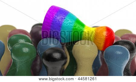 Pawn In The Colors Of The Rainbow Flag