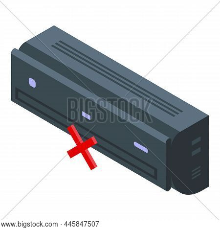 Deffect Air Conditioner Icon Isometric Vector. Repair System. House Service