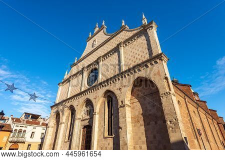 Vicenza. Facade Of The Cathedral Of Santa Maria Annunciata In Gothic Renaissance Style, Viii Century