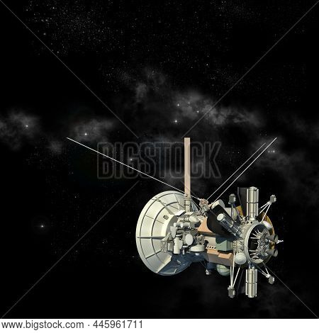 Unmanned Spacecraft Similar To The Cassini Huygens Orbiter Satellite, With The Isolation Path Includ